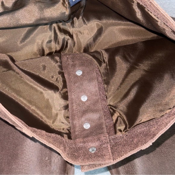 Leather Genuine Vintage Route 66 Button Fly Bootcut Pants Size 6 Biker Moto - Picture 6 of 16